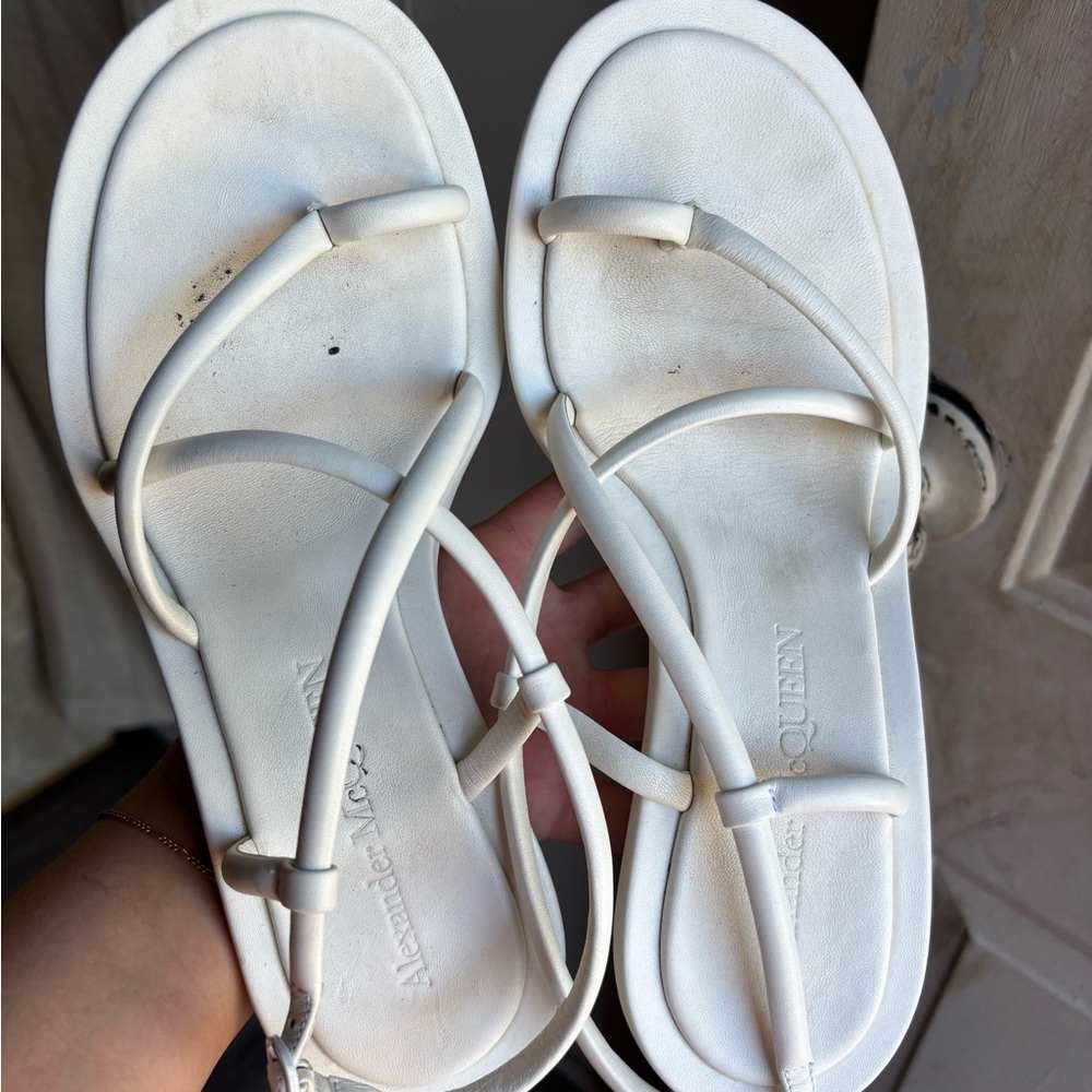Alexander McQueen White Sandals Minimalist Design